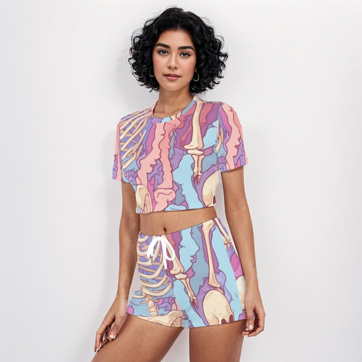 Sharp Light O-neck T-shirt Shorts Suit