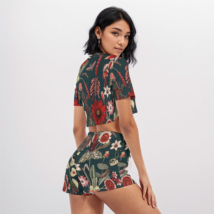 Sweet Side O-neck T-shirt Shorts Suit