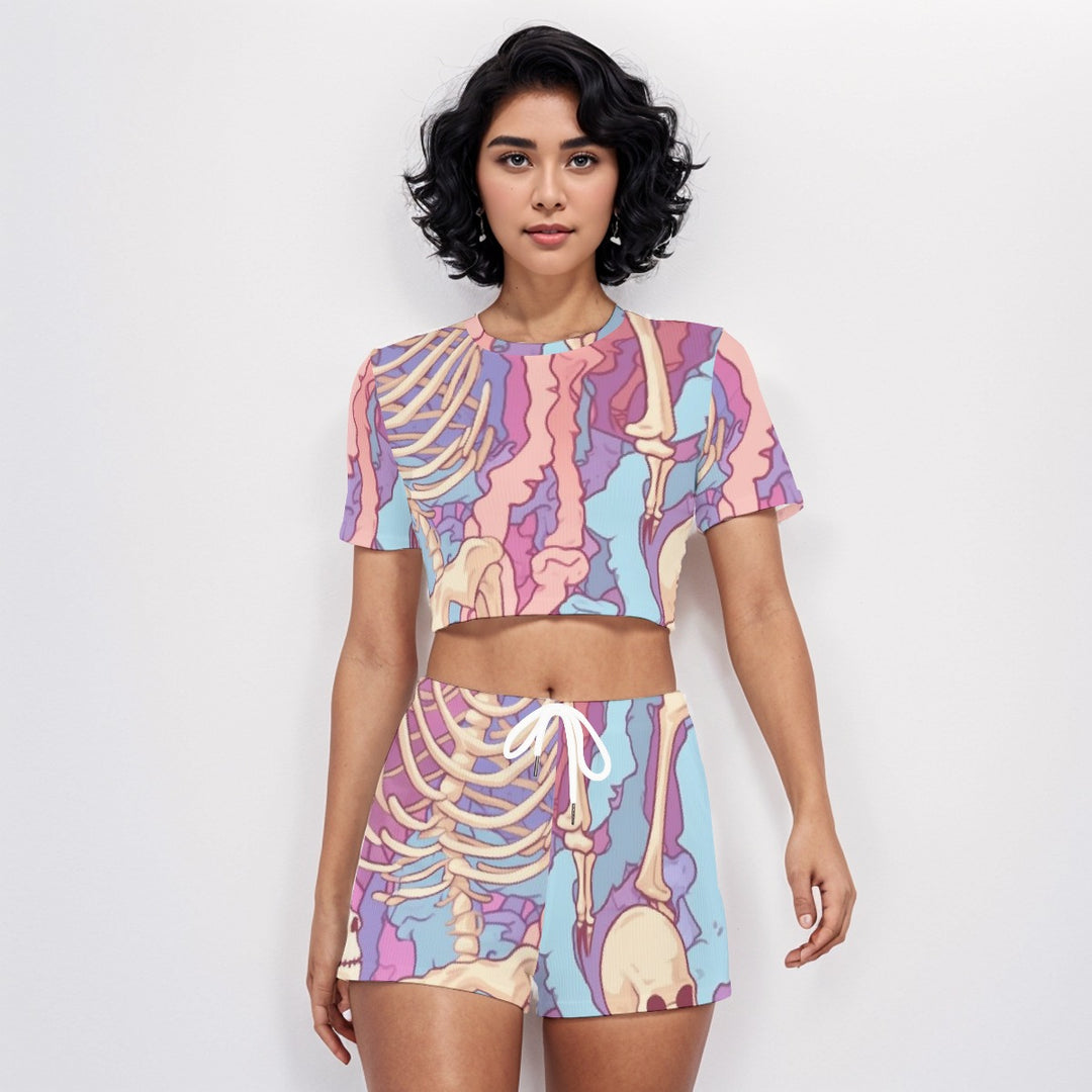 Sharp Light O-neck T-shirt Shorts Suit