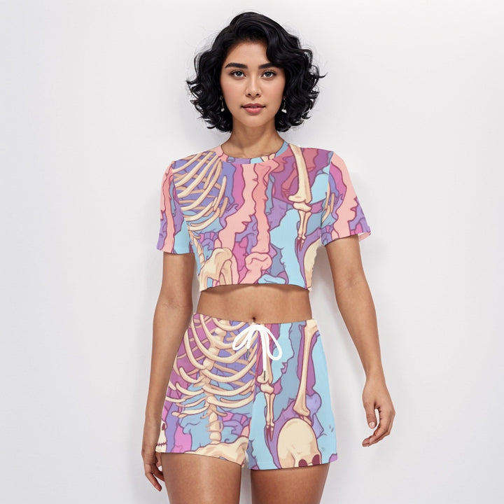Sharp Light O-neck T-shirt Shorts Suit