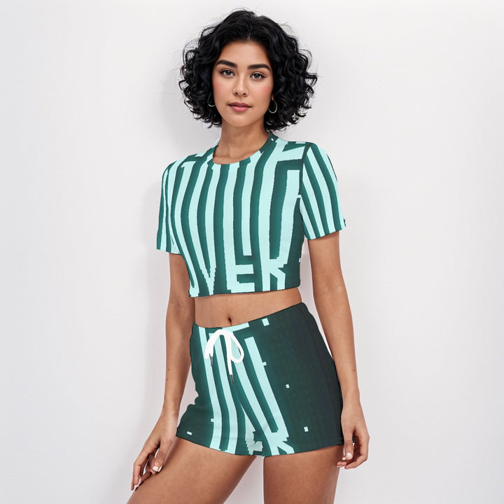 Sharp Light O-neck T-shirt Shorts Suit