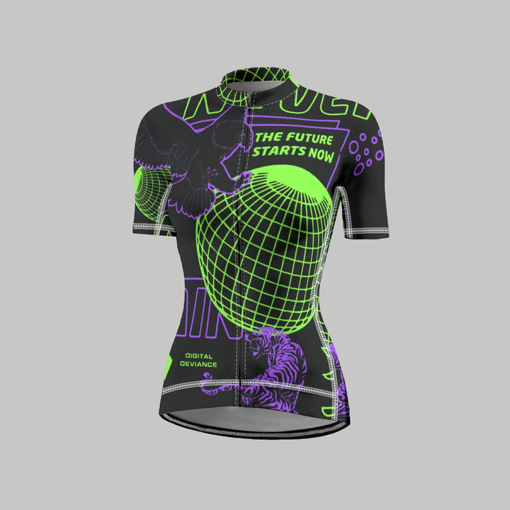 Sharp Light Women's Anti-Slip Raglan Cycling Jersey With Short Sleeve