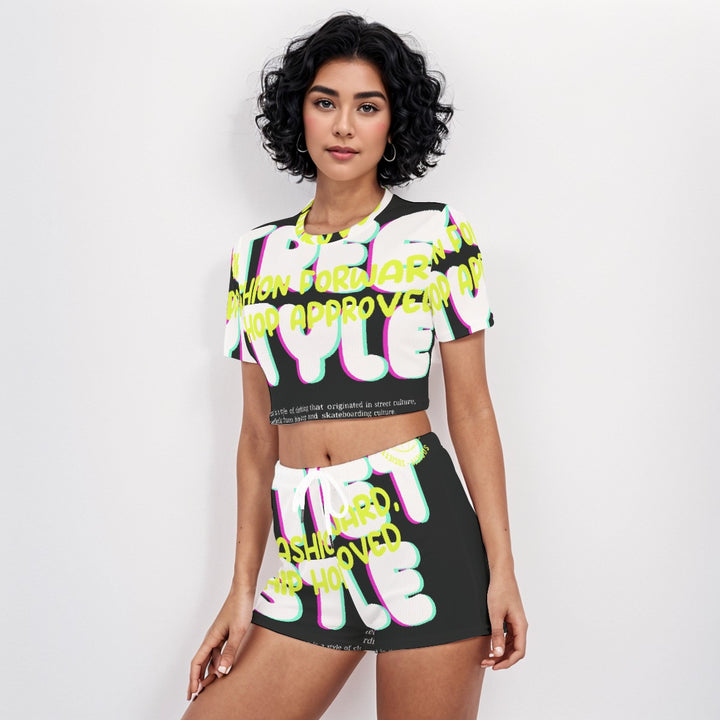 Crooked Smiles Club O-neck T-shirt Shorts Suit