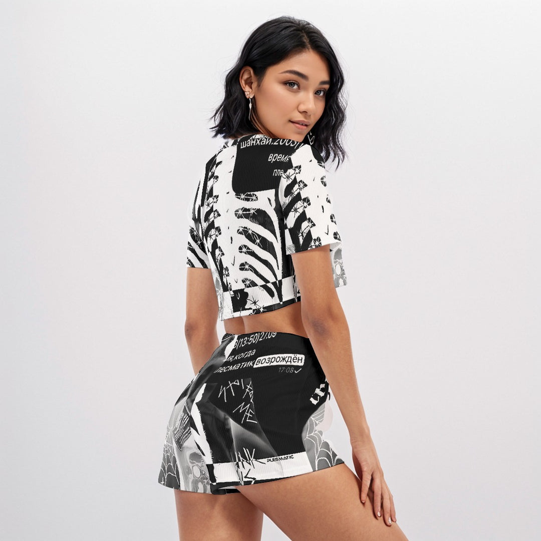 Rogue O-neck T-shirt Shorts Suit