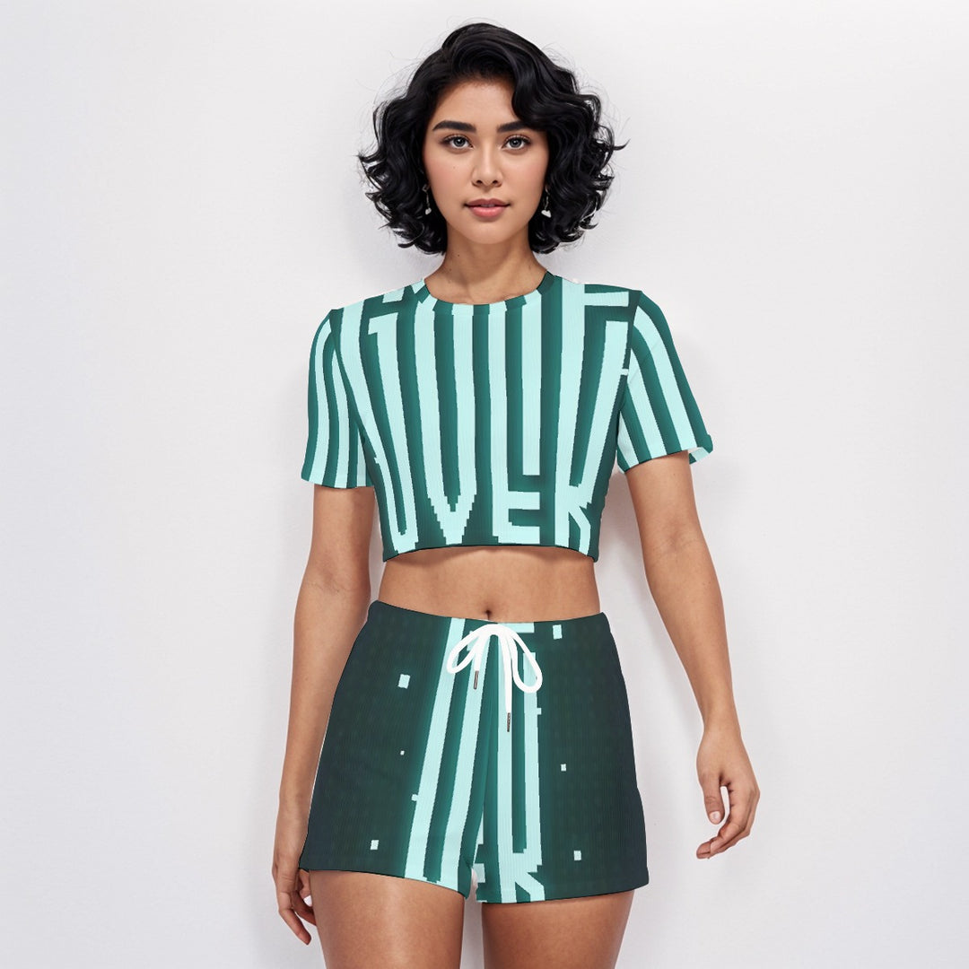 Sharp Light O-neck T-shirt Shorts Suit