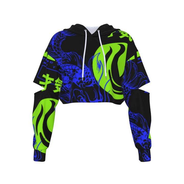Sharp Light Heavy Fleece Hoodie With Hollow Out Sleeve