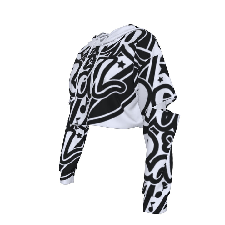 NAStech Women's Heavy Fleece Hoodie With Hollow Out Sleeve