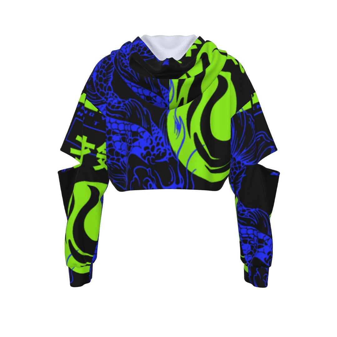 Sharp Light Heavy Fleece Hoodie With Hollow Out Sleeve
