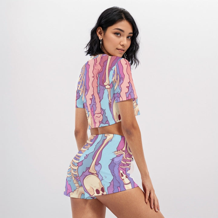 Sharp Light O-neck T-shirt Shorts Suit