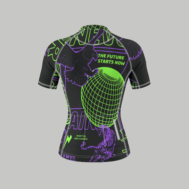 Sharp Light Women's Anti-Slip Raglan Cycling Jersey With Short Sleeve