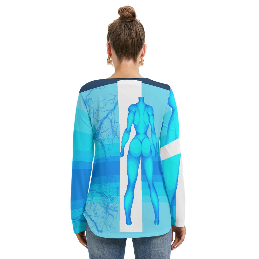 Animated Life Neckline Tie Sweatshirt