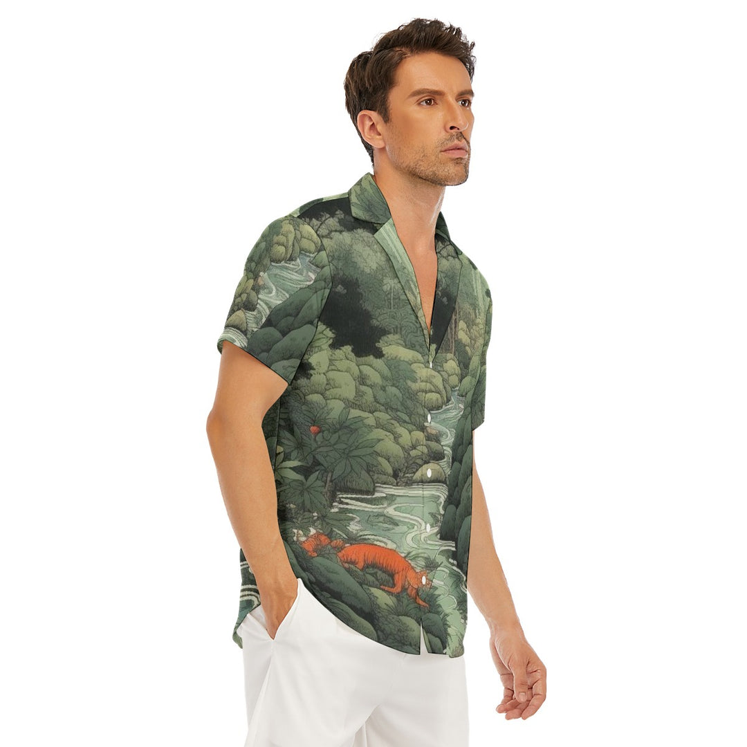 Streets of Tokyo Deep V-neck Short Sleeve Shirt