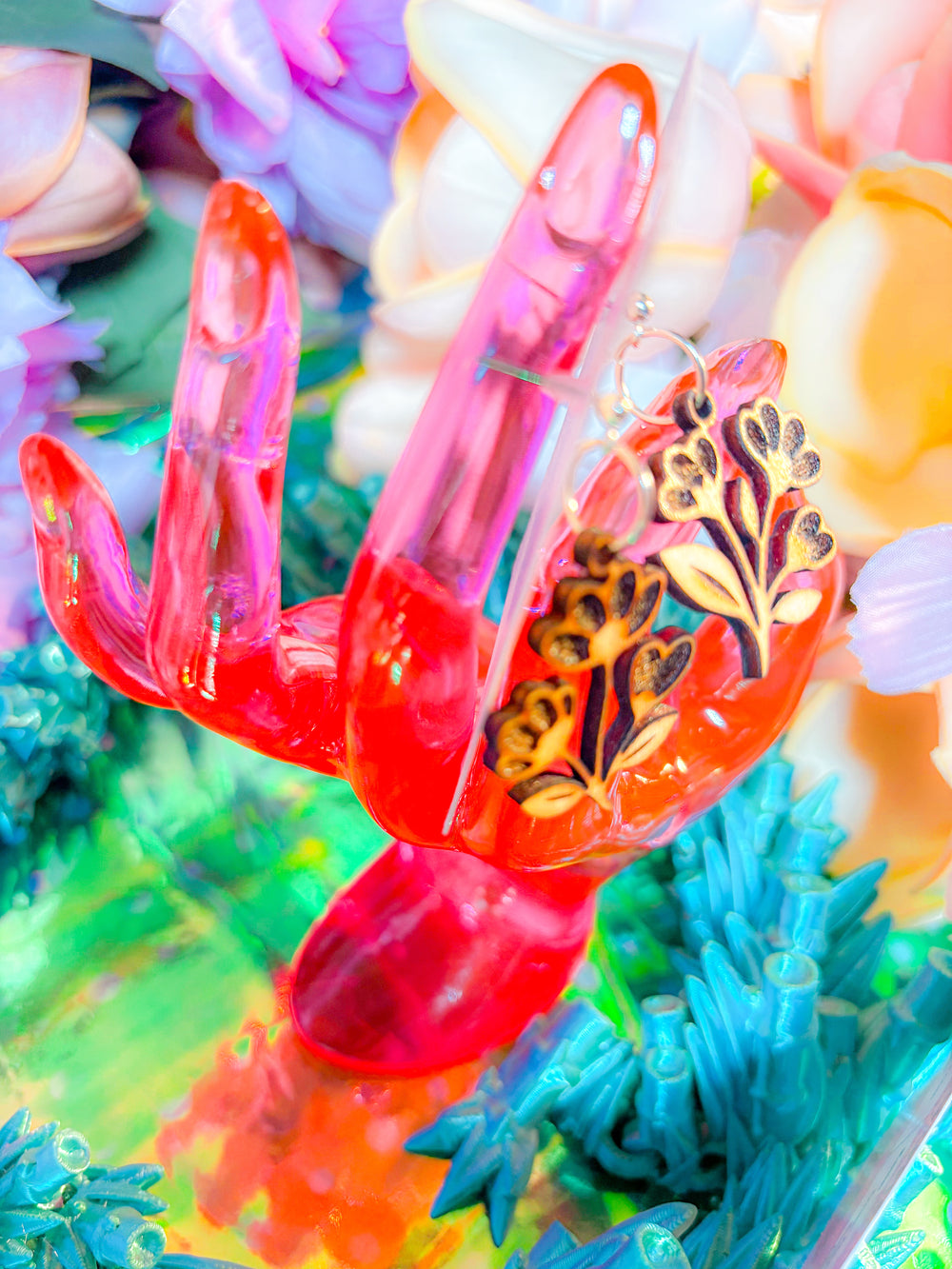 🌿 Down to Earth – Druid Bloom Earrings (Birch Wood)