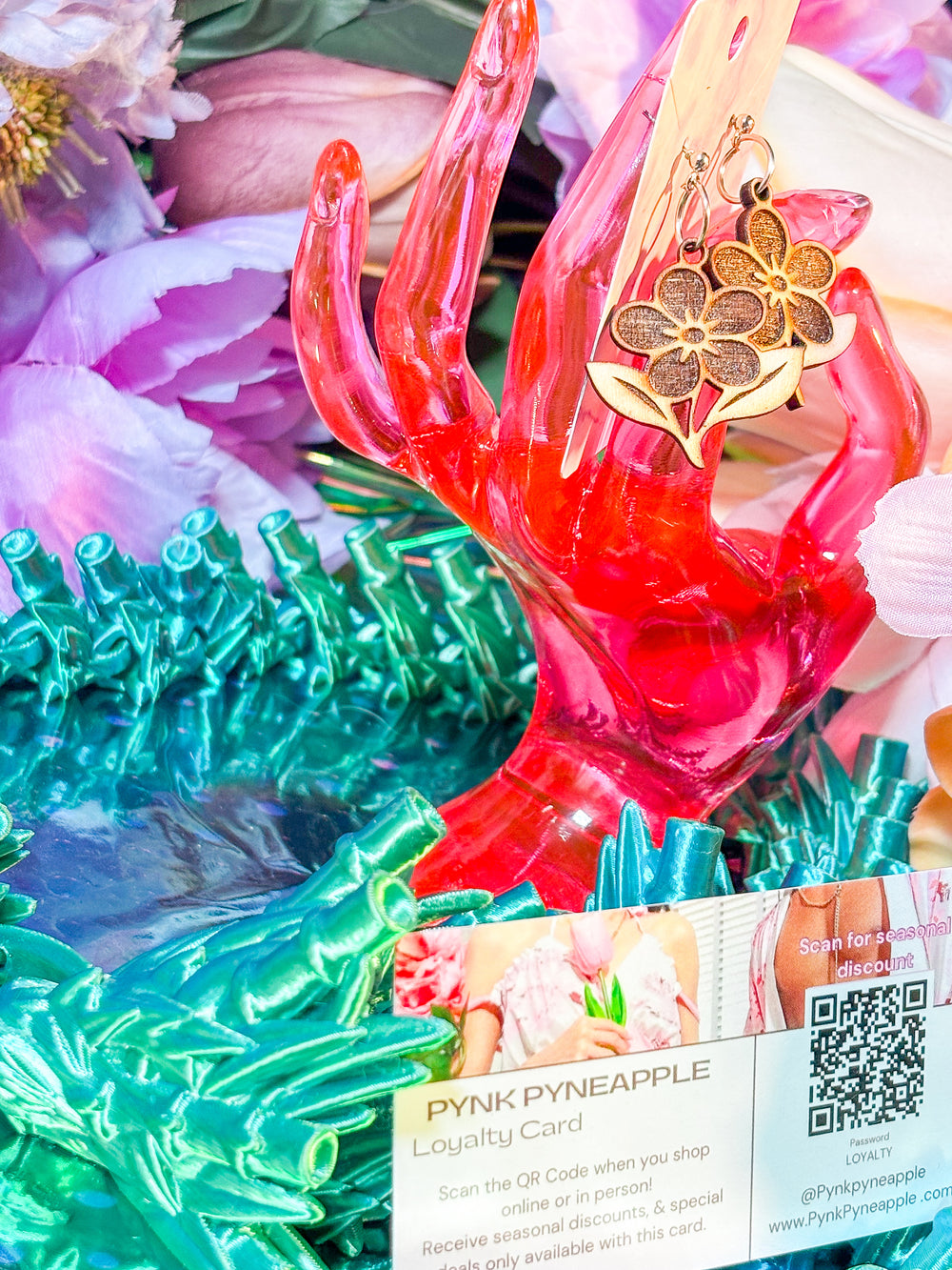 🌿 Down to Earth – Druid Bloom Earrings (Birch Wood)