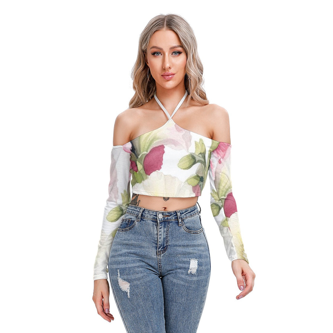 Sweet Side Halter Lace-up Top