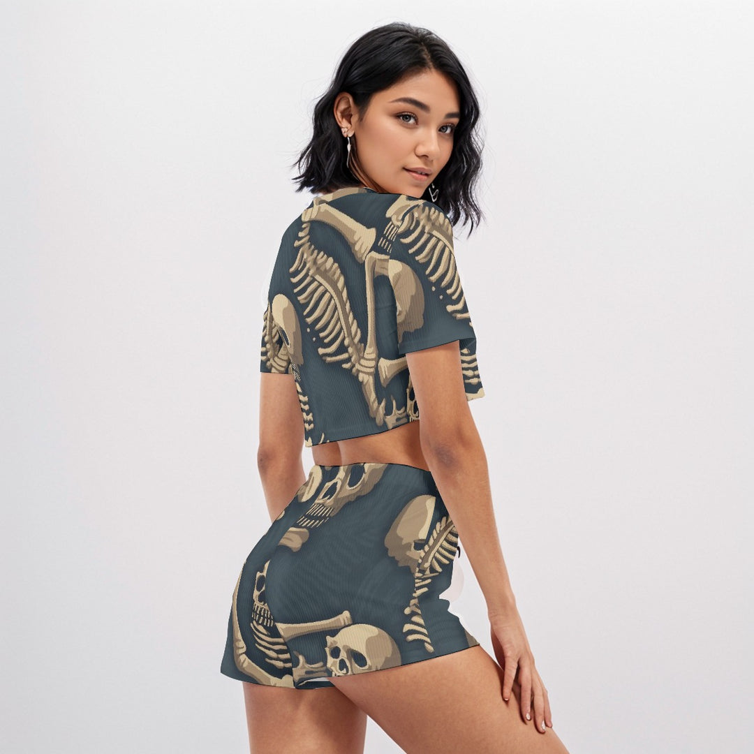 Spooky SZN O-neck T-shirt Shorts Suit