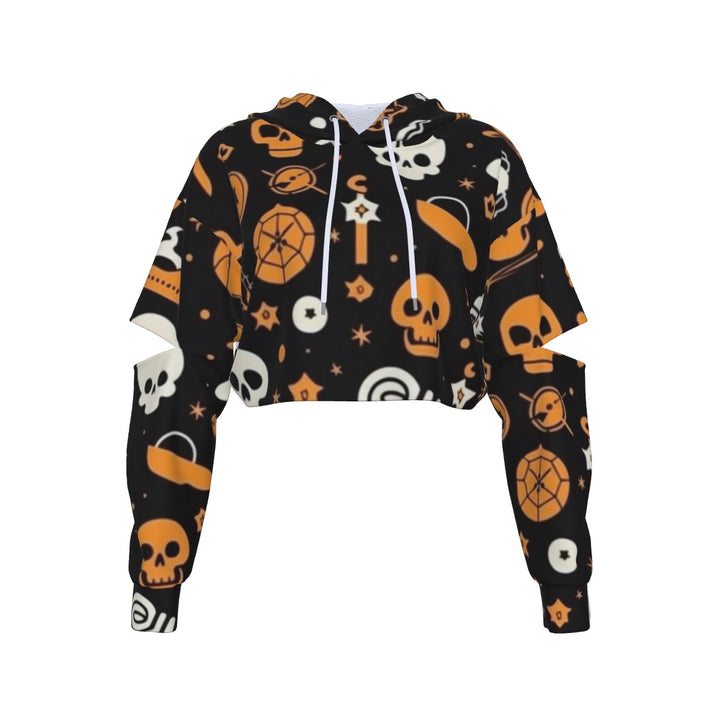 Spooky SZN  Women's Heavy Fleece Hoodie With Hollow Out Sleeve