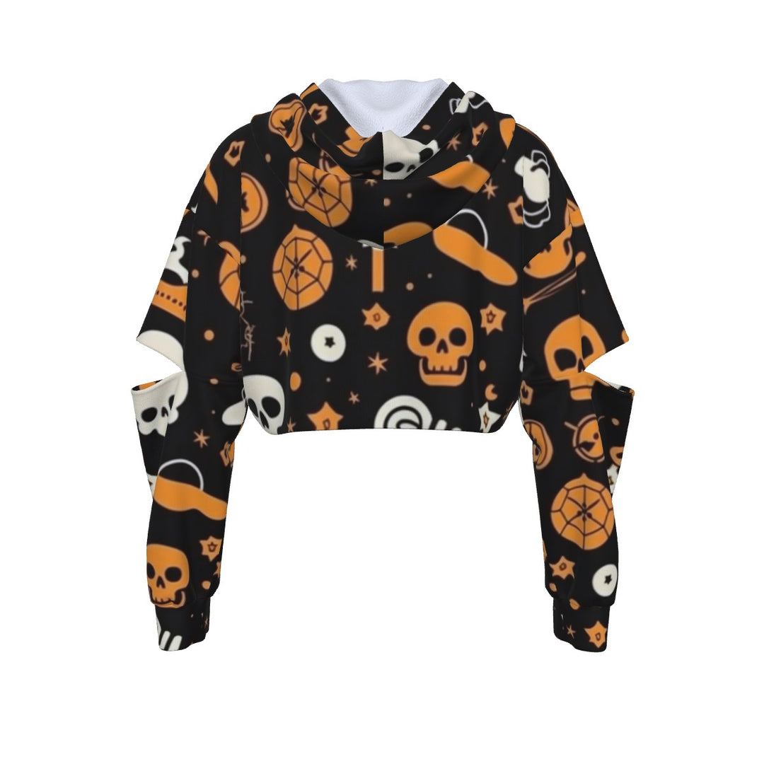 Spooky SZN  Women's Heavy Fleece Hoodie With Hollow Out Sleeve