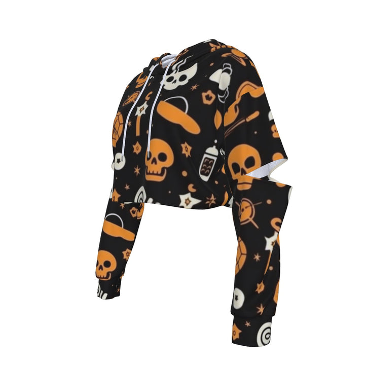 Spooky SZN  Women's Heavy Fleece Hoodie With Hollow Out Sleeve