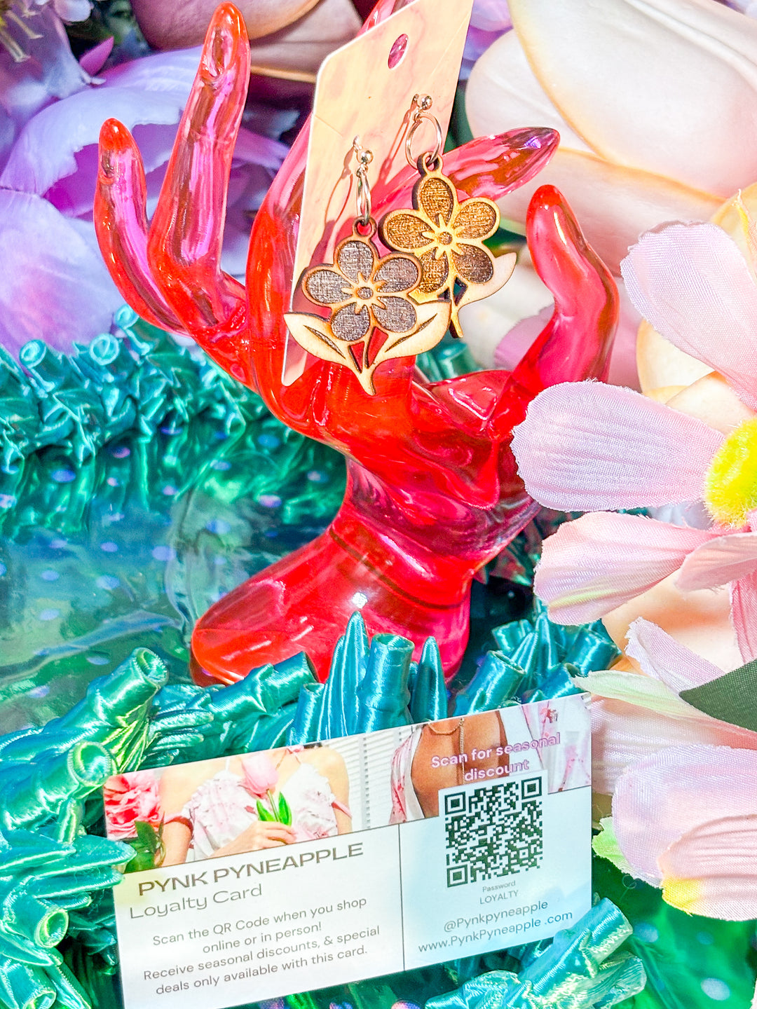 🌿 Down to Earth – Druid Bloom Earrings (Birch Wood)