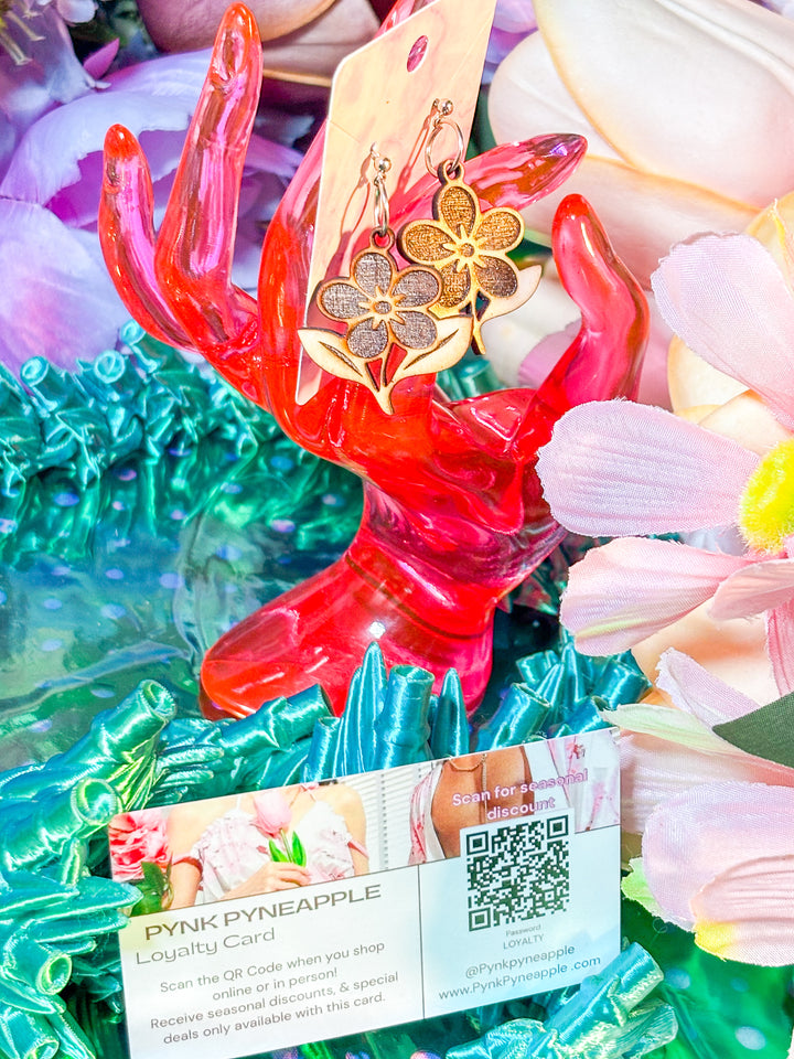 🌿 Down to Earth – Druid Bloom Earrings (Birch Wood)