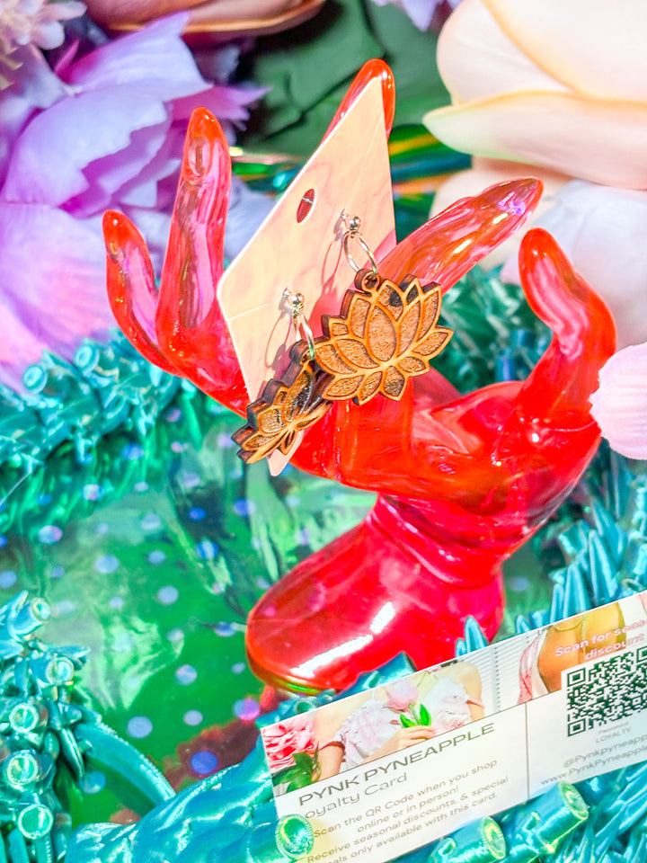 🌿 Down to Earth – Druid Bloom Earrings (Birch Wood)