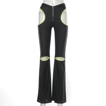 Sharp Light Cut Out Flare Pants