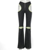 Sharp Light Cut Out Flare Pants