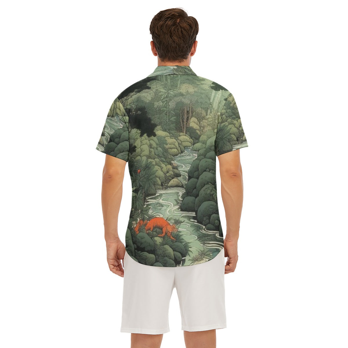 Streets of Tokyo Deep V-neck Short Sleeve Shirt