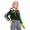 Animated Life Crop Top Hoodie With Zipper Closure