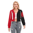 Animated Life Crop Top Hoodie With Zipper Closure