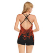 Red Strings of Fate Fitted Romper