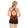 Red Strings of Fate Fitted Romper