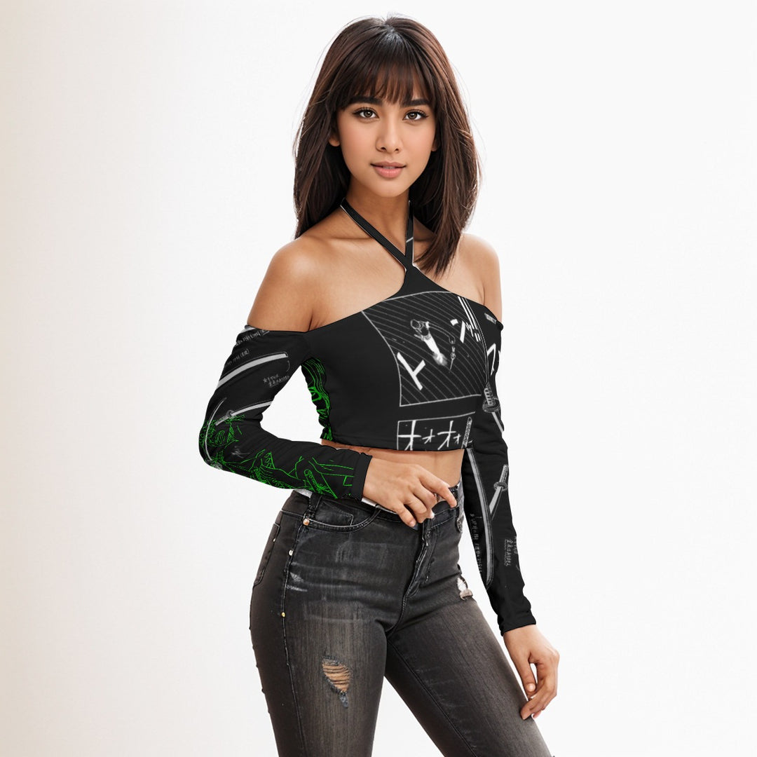 Animated Life Halter Lace-up Top