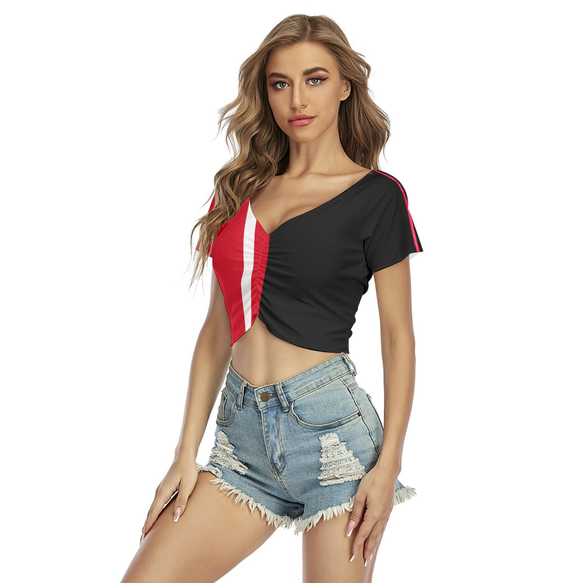 Animated Life Drawstring Front  Crop Tee