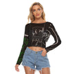 Animated Life Long Sleeve Mesh Crop Top