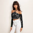 Animated Life Halter Lace-up Top