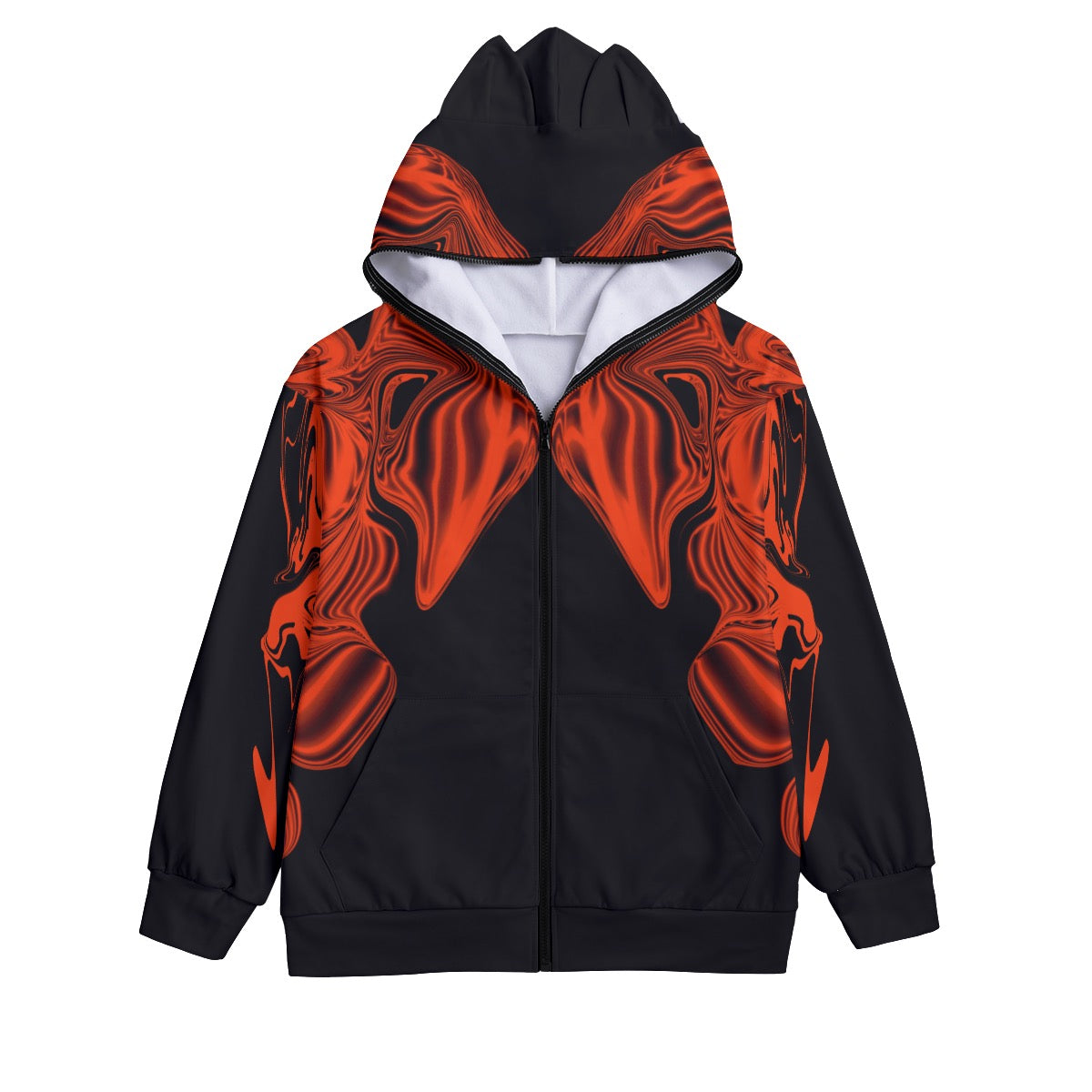 Red Strings of Fate Eared Zip Up Hoody