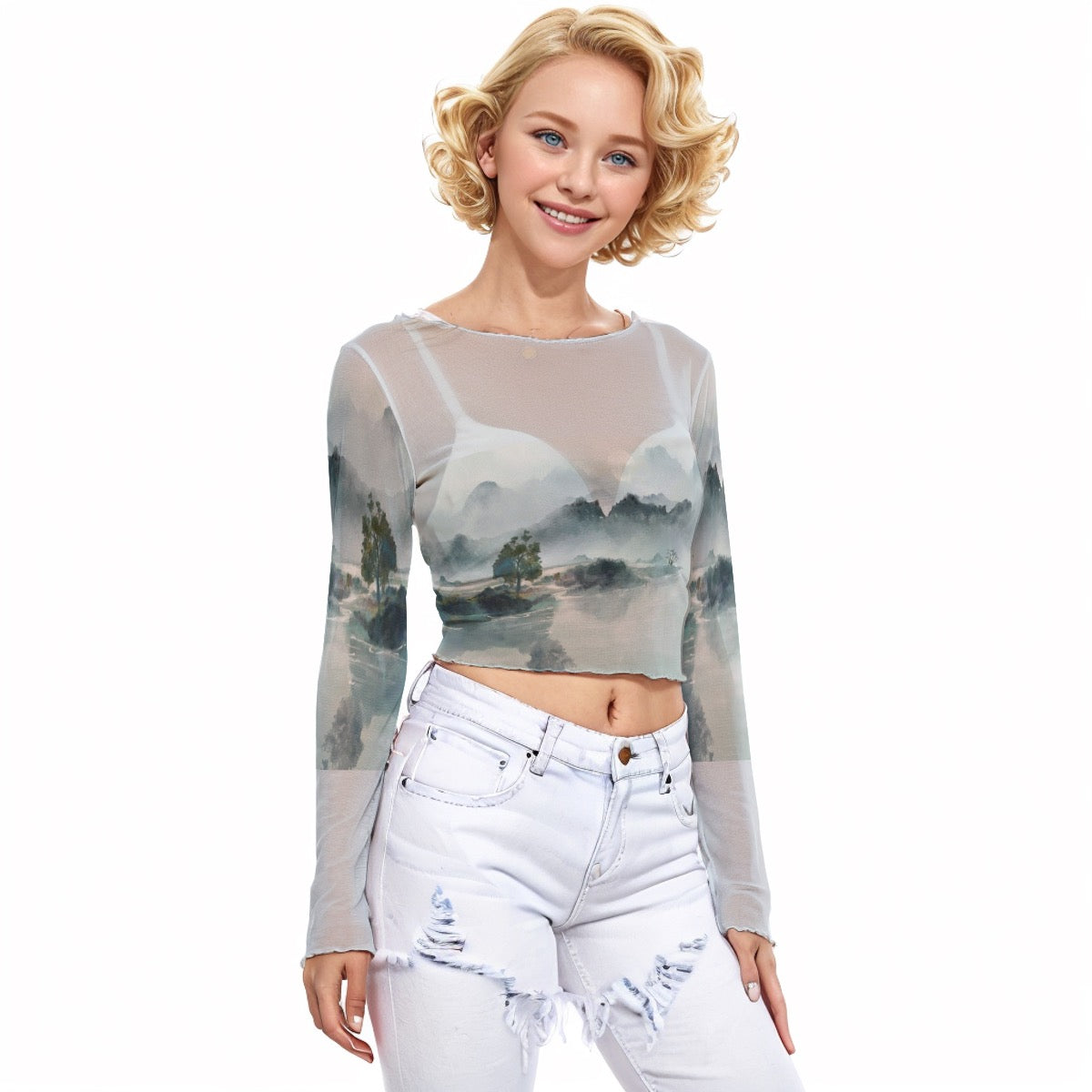 Into The Cold Mesh Crop Top