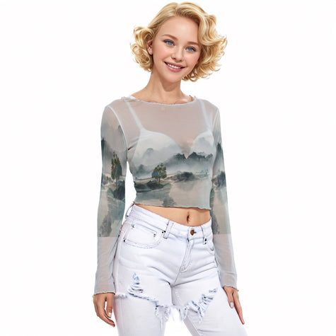 Into The Cold Mesh Crop Top