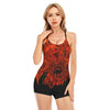 Red Strings of Fate Fitted Romper