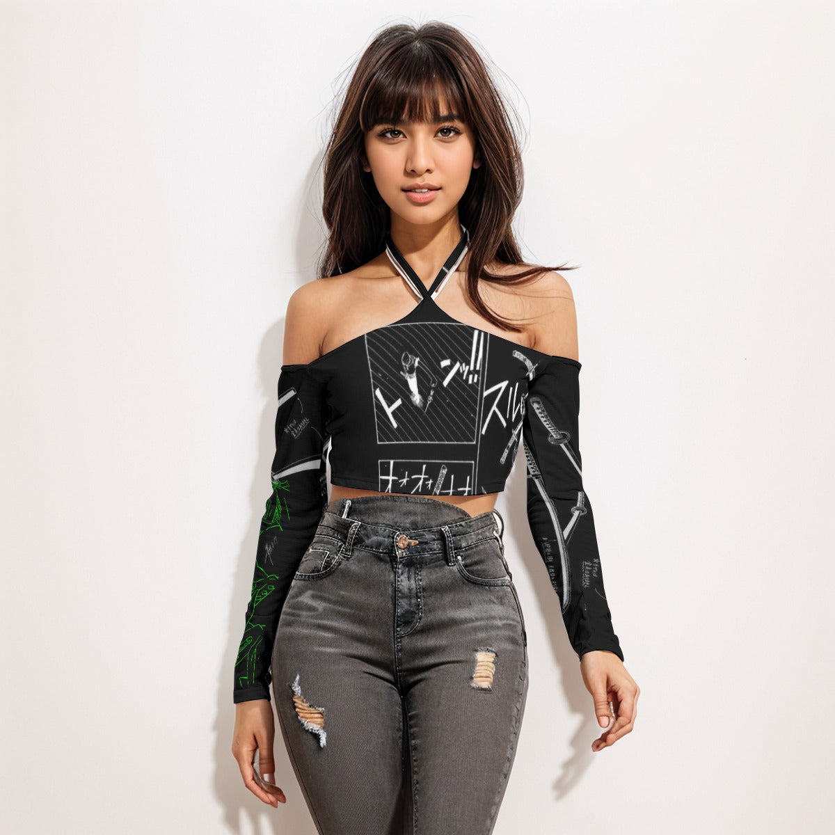 Animated Life Halter Lace-up Top