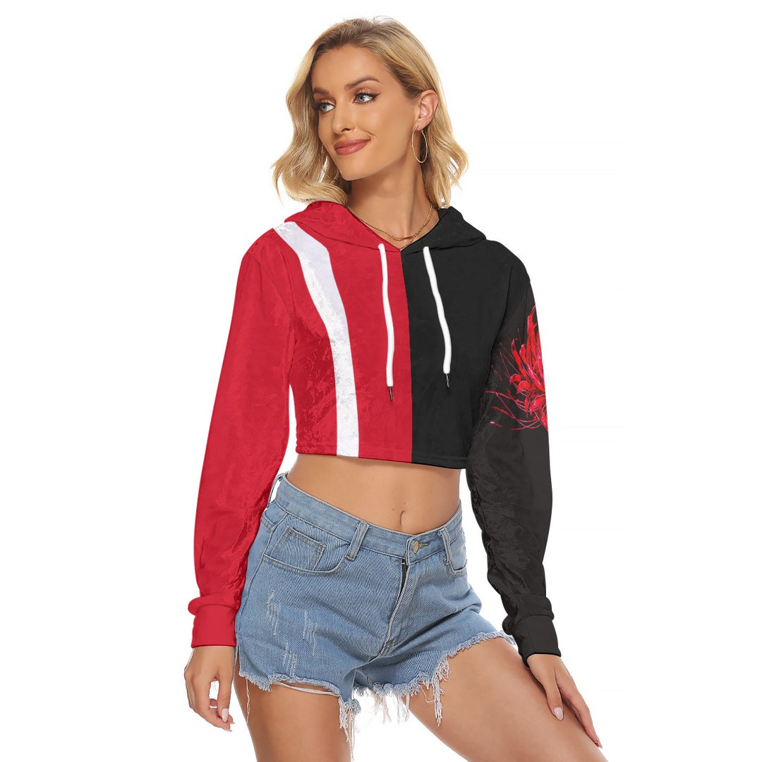 Animated Life Crop Top Hoodie | Velvet