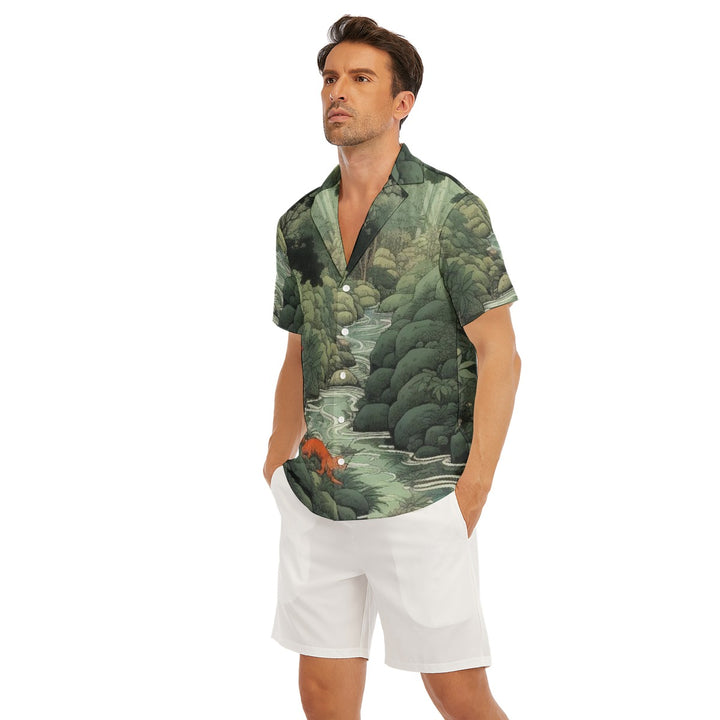 Streets of Tokyo Deep V-neck Short Sleeve Shirt