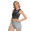 Animated Life Sleeveless Back Hollow Crop Top