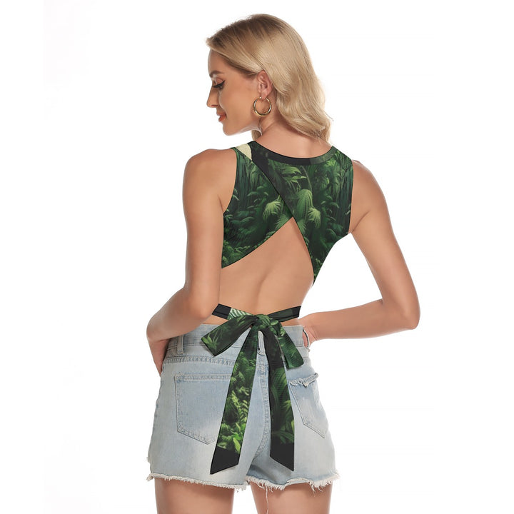 Streets of Tokyo Sleeveless Back Hollow Crop Top